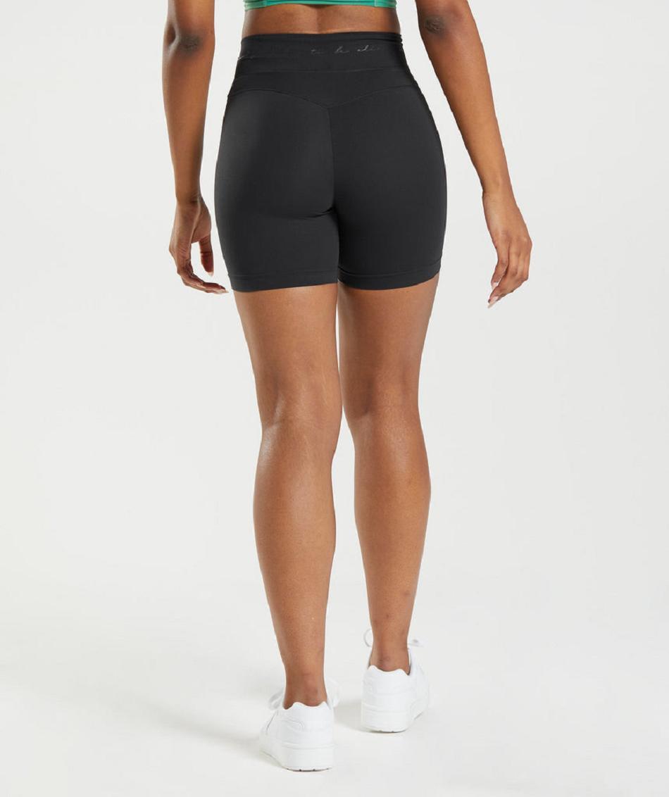 Pantalones Cortos Gymshark Whitney Mesh Mujer Negras | CO 2730EBC